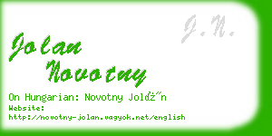 jolan novotny business card